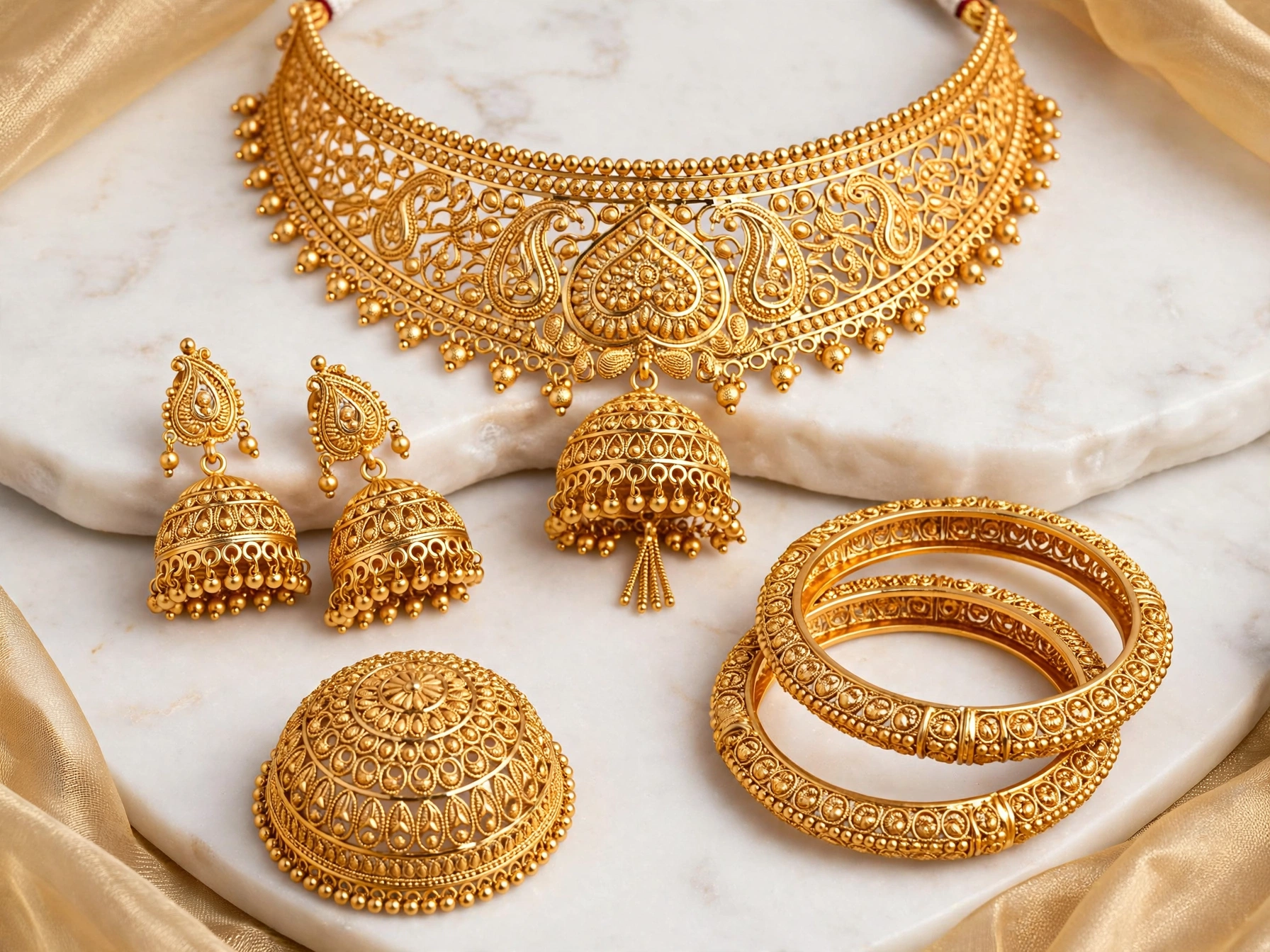 Aviram Jeweller — gold necklace, bangles & ring
