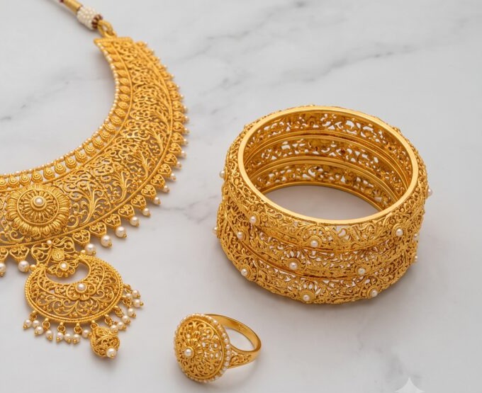 Aviram Jeweller — gold necklace, bangles & ring