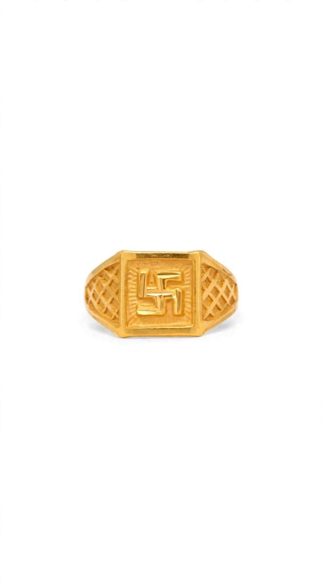 Auspicious Swastika Gold Ring
