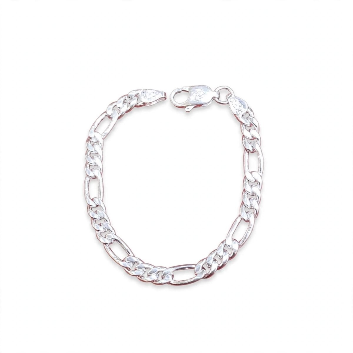 Classic Figaro Link Silver Chain Bracelet