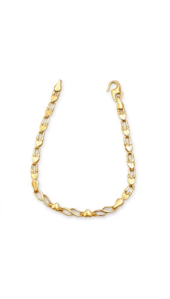 Heart Motif Gold Link Bracelet