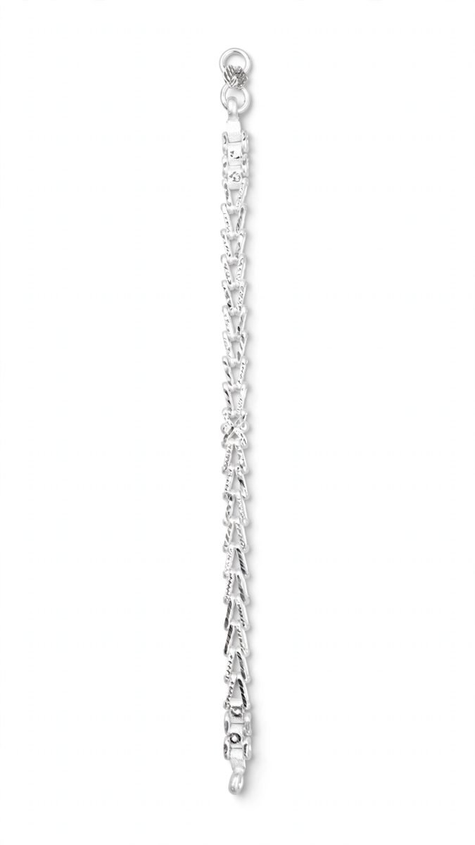 Geometric Chevron Silver Chain Bracelet