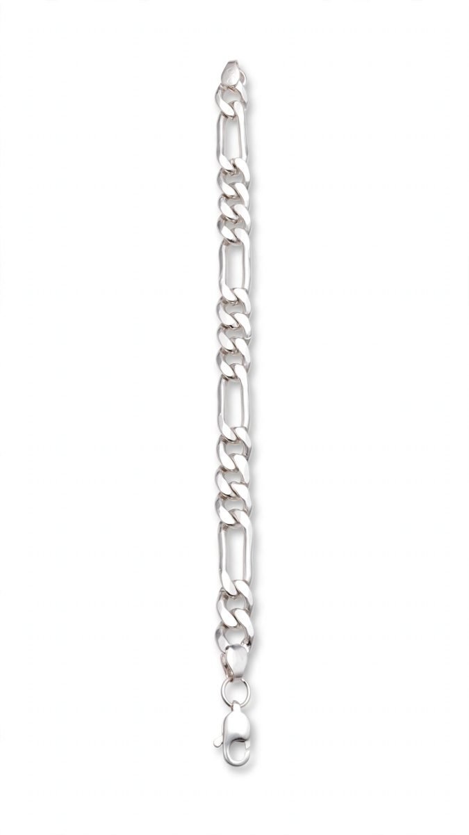 Classic Figaro Silver Chain Bracelet