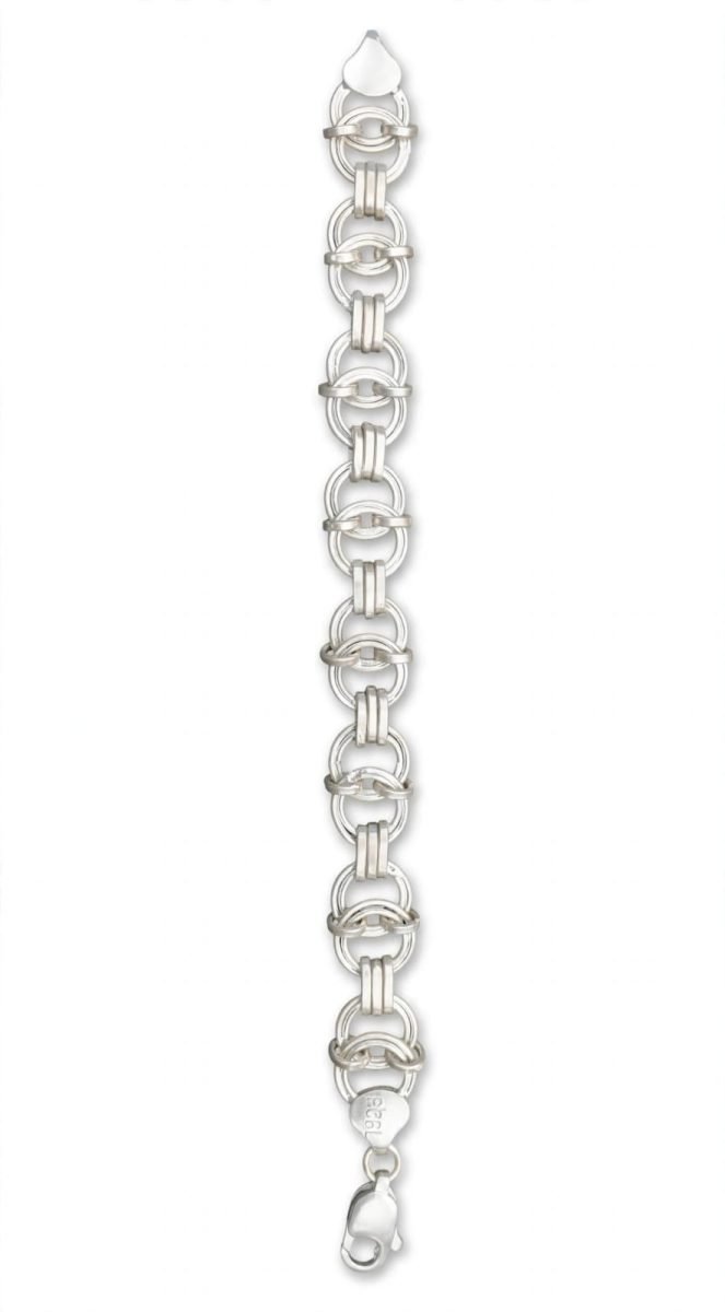 Interlocking Circle Link Sterling Silver Bracelet