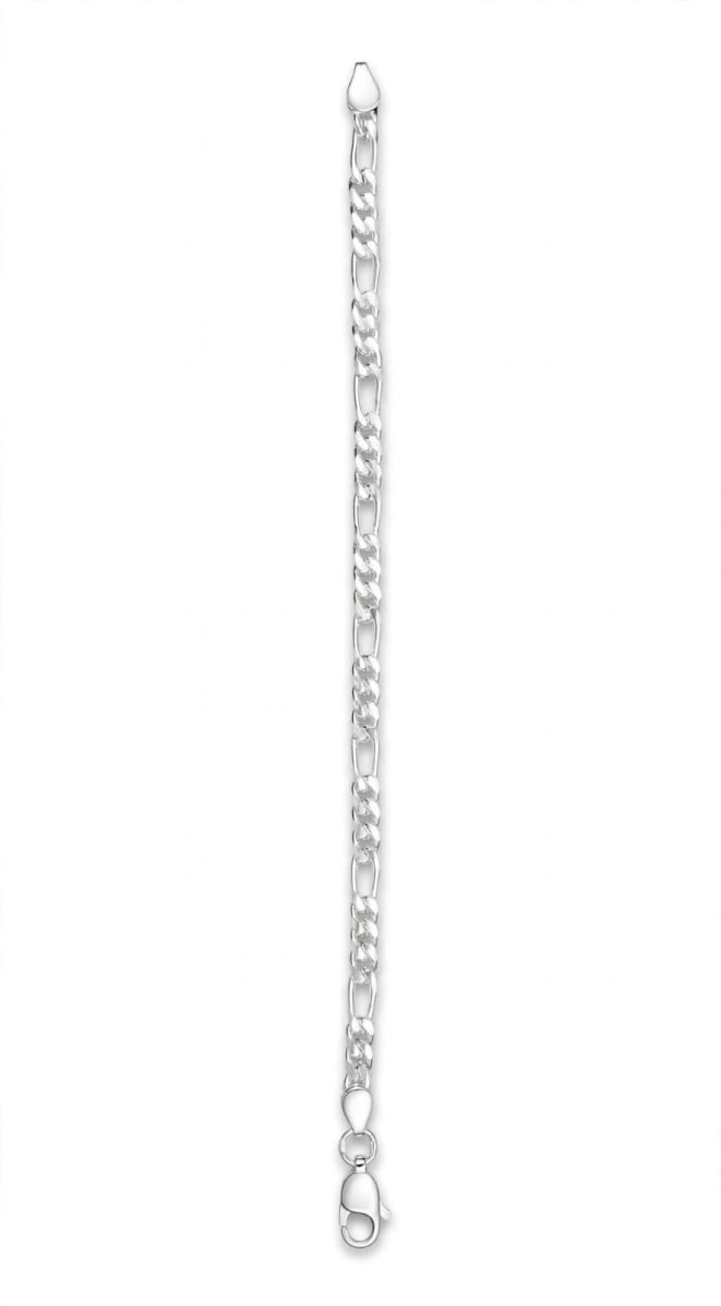Sterling Silver Figaro Chain Bracelet