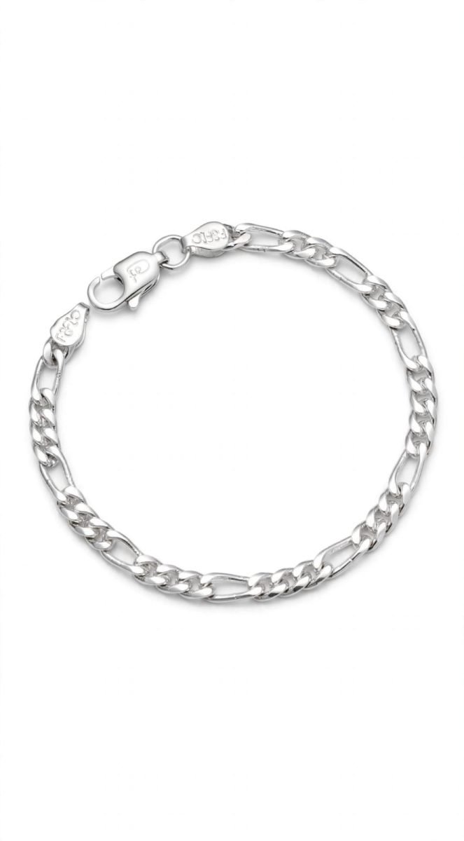 Sterling Silver Figaro Chain Bracelet