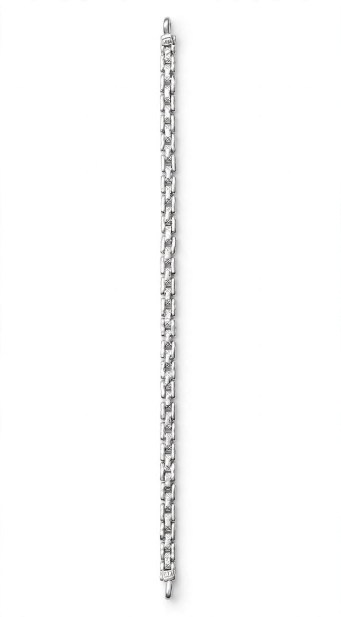 Sterling Silver H-Link Textured Bracelet
