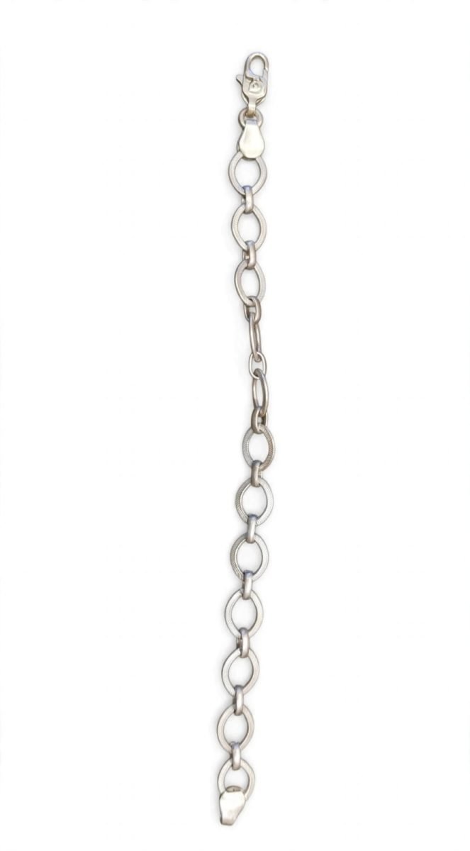 Sterling Silver Oval Link Station Bracelet