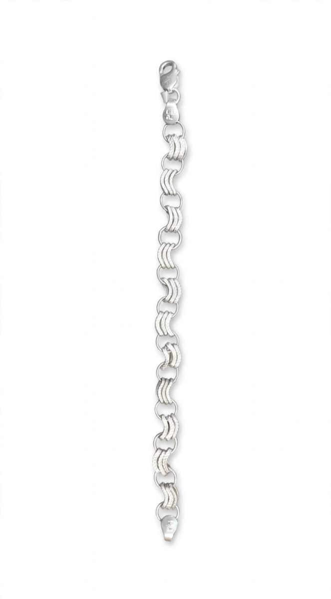Sterling Silver Triple-Arc Link Bracelet
