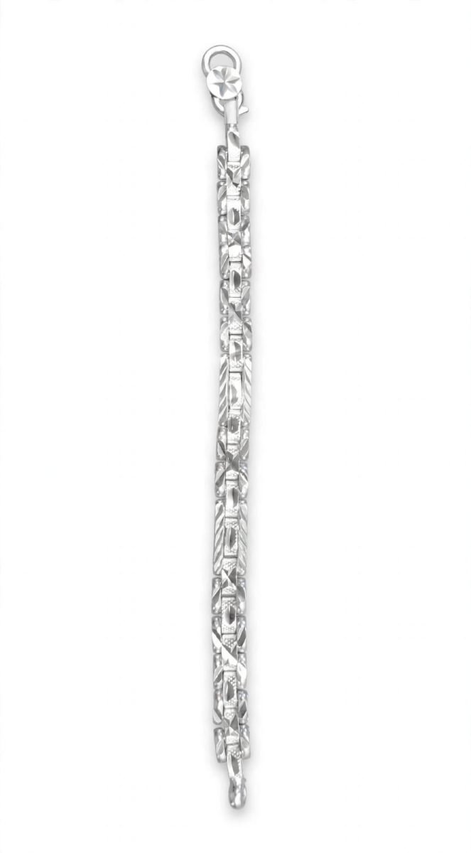 Sterling Silver Faceted Link Chain Bracelet