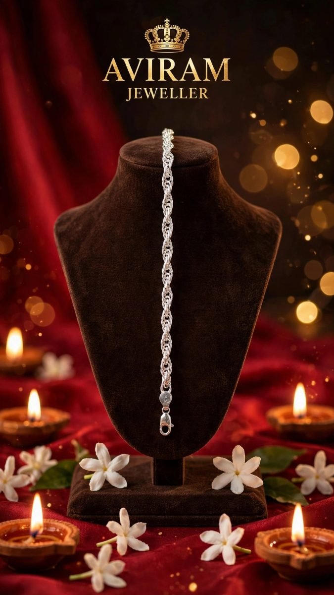 Intricate Twisted Rope Link Sterling Silver Chain Bracelet