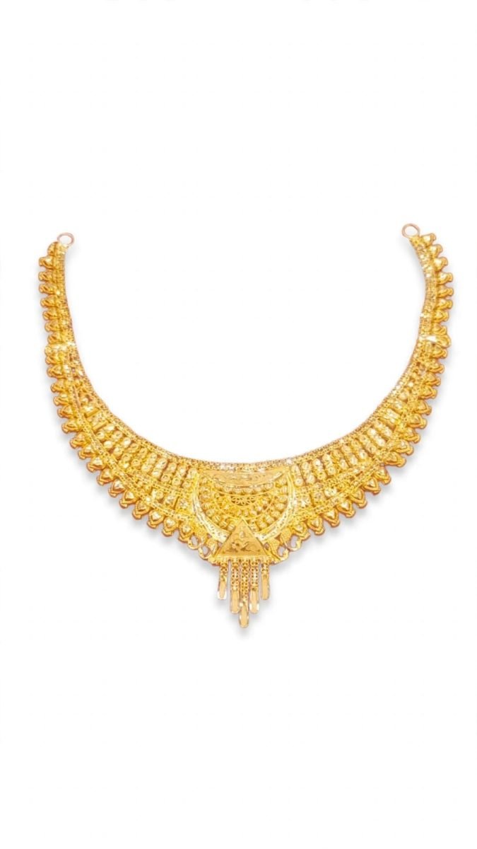 Royal Crescent Gold Collar Necklace