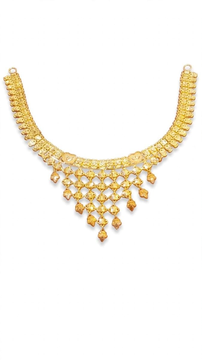 Lattice Mesh Gold Choker Necklace
