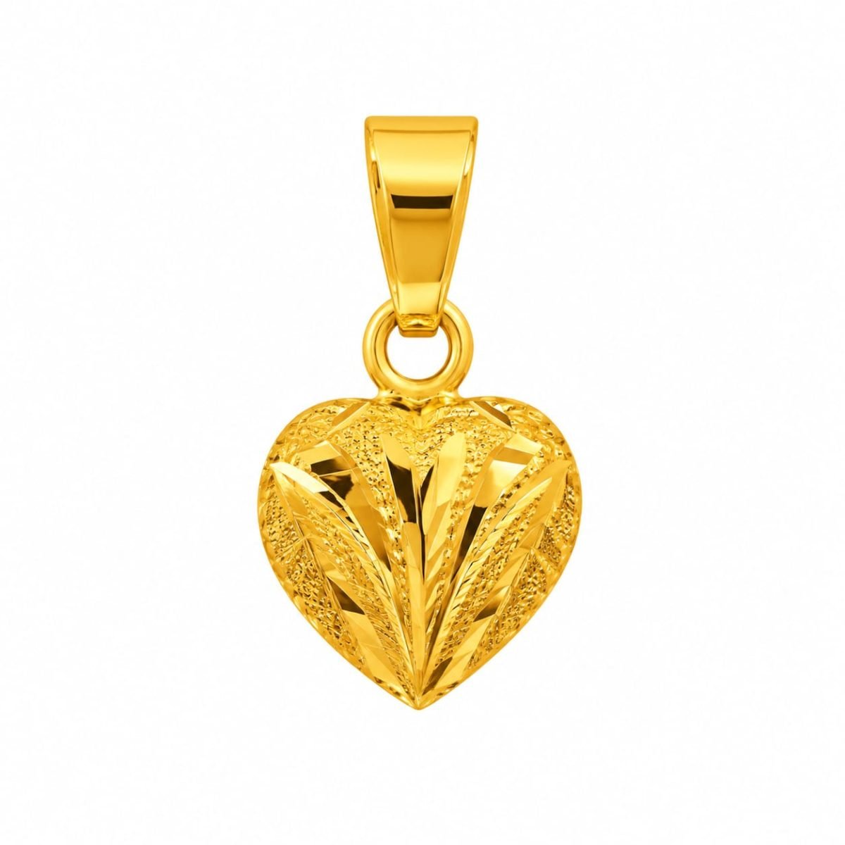 Textured Gold Heart Pendant