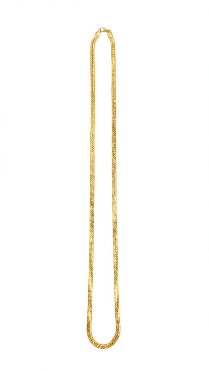 Textured Flat Mesh Gold Chain
