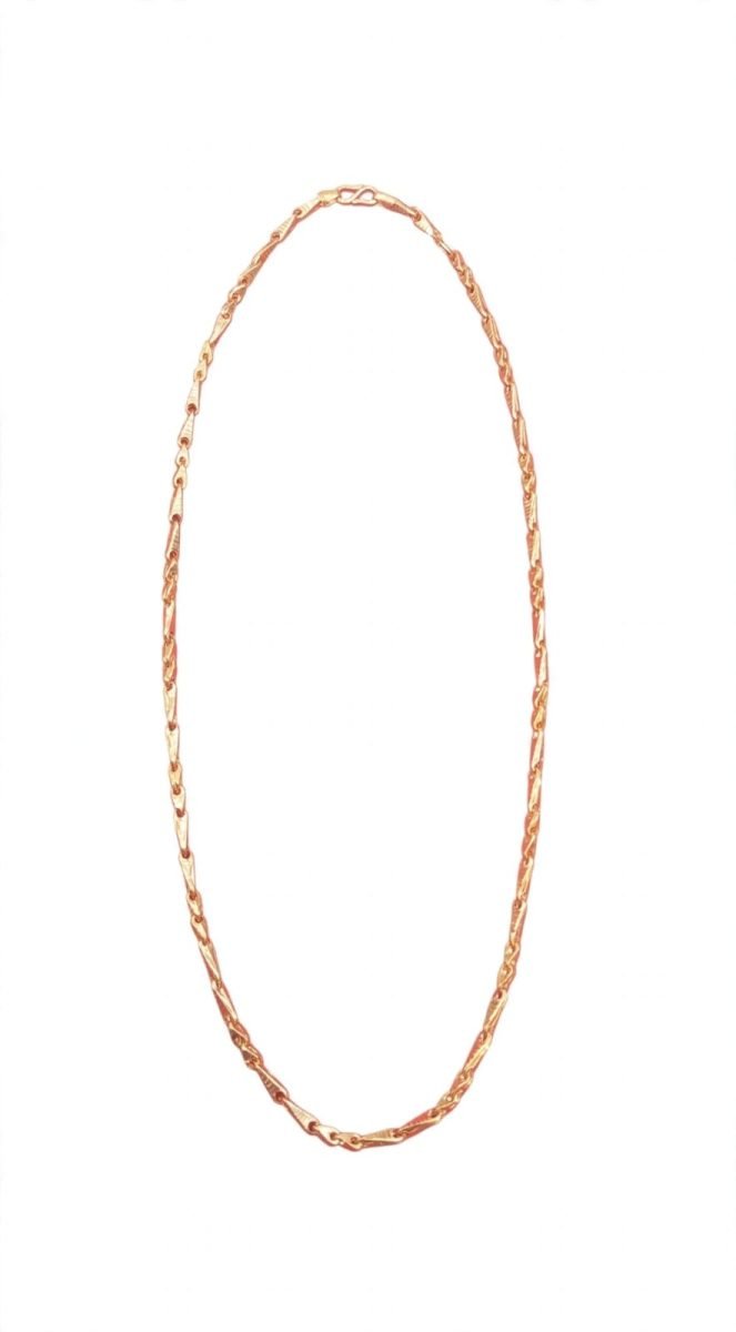 Textured Chevron Arrow-Link Gold Chain