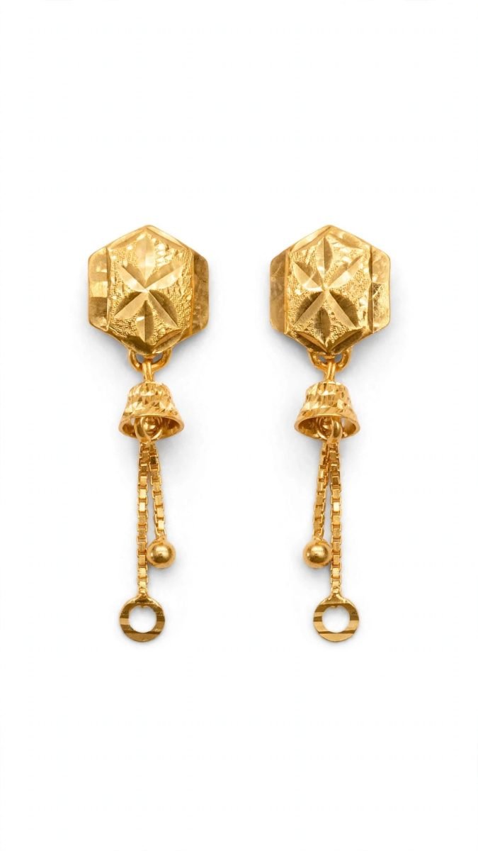 Geometric Hexagon Starburst Drop Earrings
