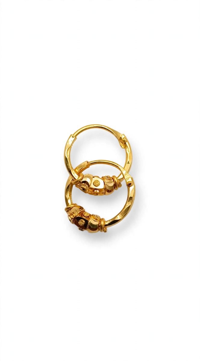 22K Gold Interlinked Design Hoop Earrings