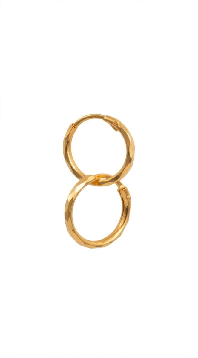 22K Classic Interlinked Gold Hoop Earrings