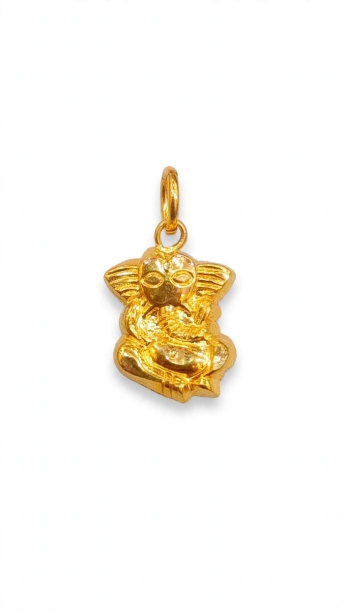 Divine Sculpted Lord Ganesha Gold Pendant