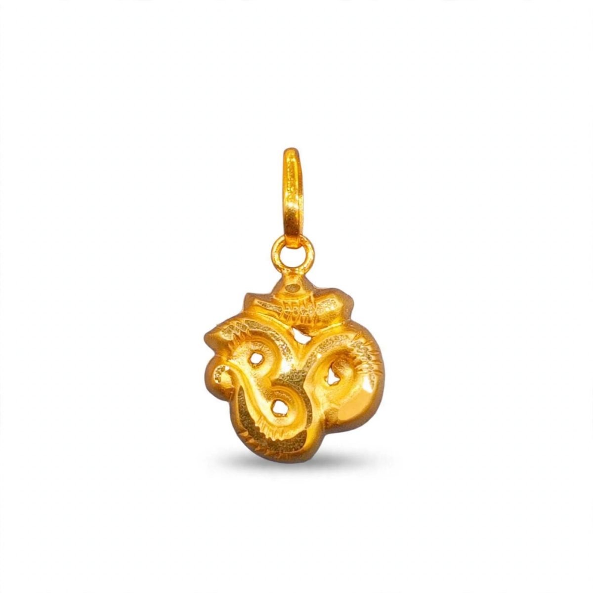Divine Sculpted Textured Om Gold Pendant