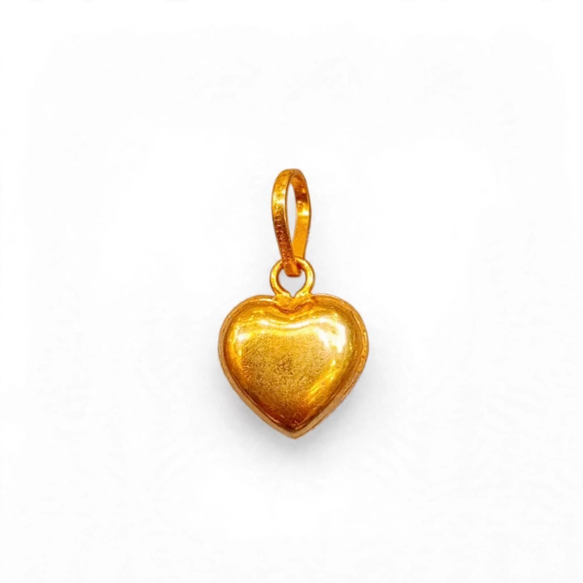 Classic Polished Puffy Heart Gold Charm Pendant