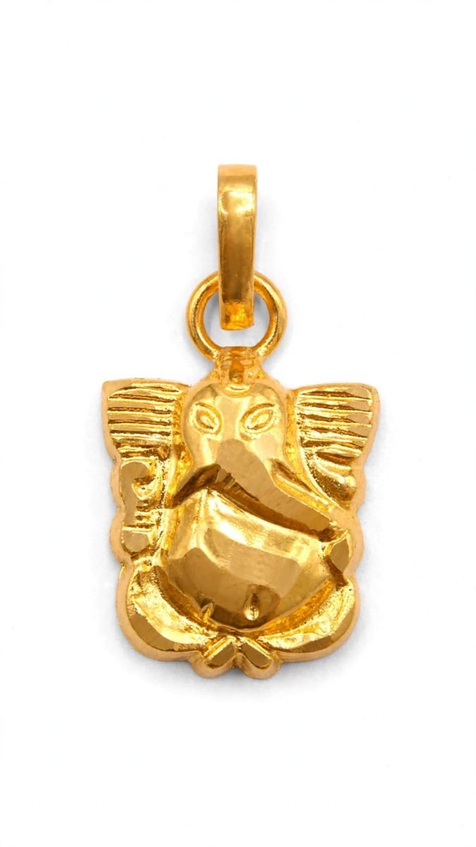 Divine Sculpted Seated Lord Ganesha Gold Pendant