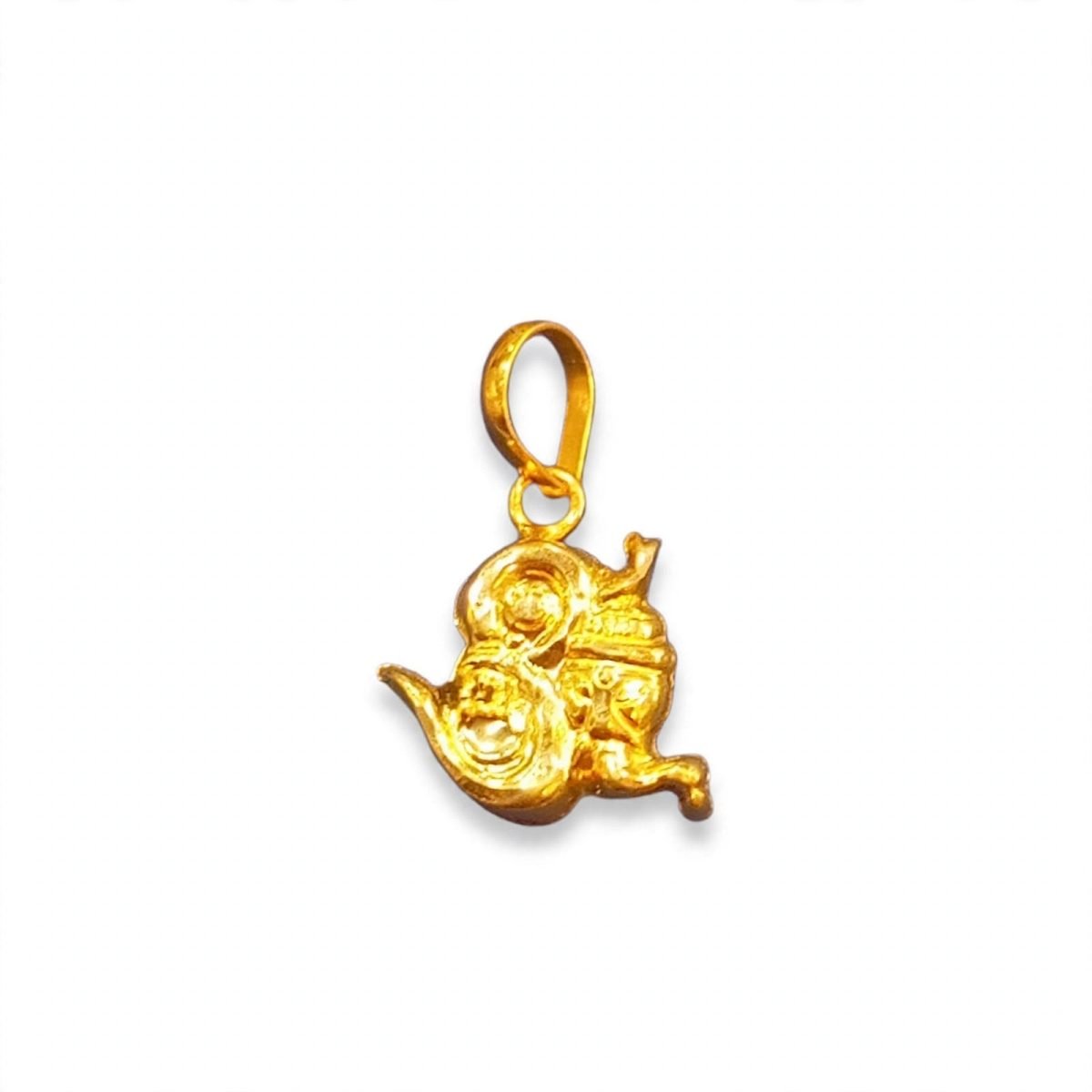 Divine Sculpted Sacred Om & Kalash Gold Pendant
