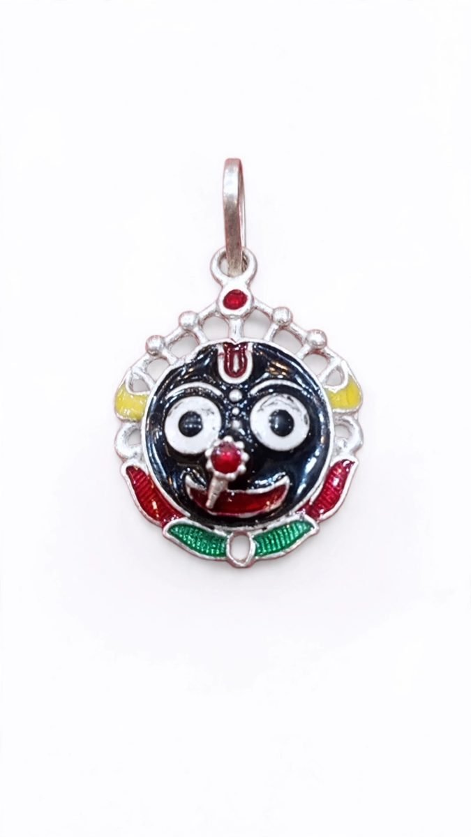 Lord Jagannath Enamel Silver Pendan
