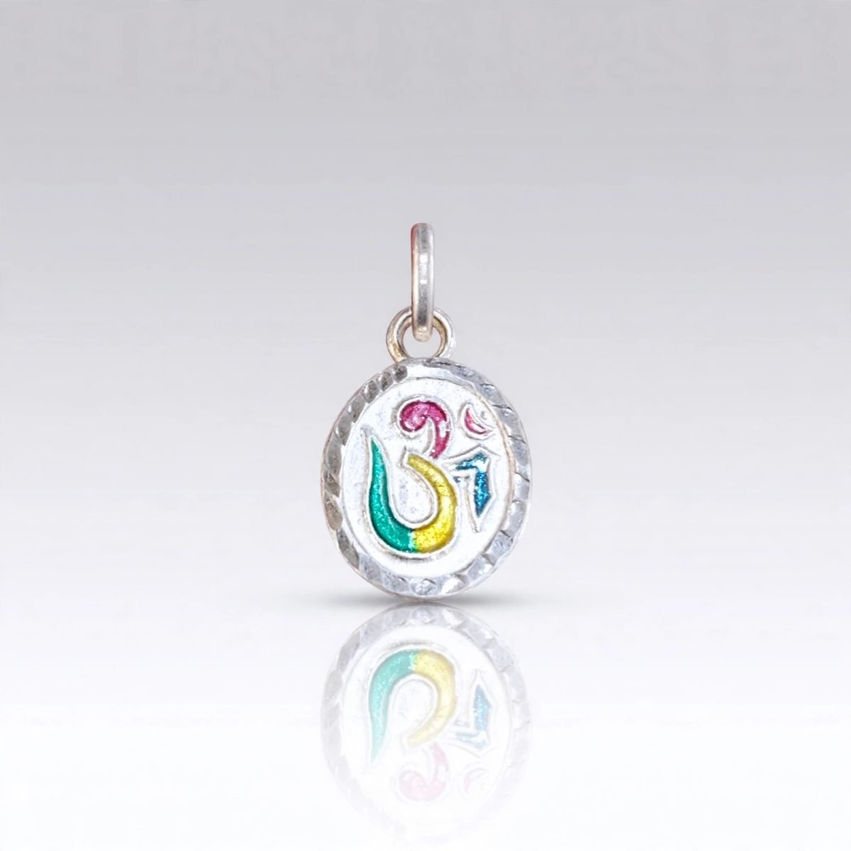 Silver Enamel Sacred Om Pendant