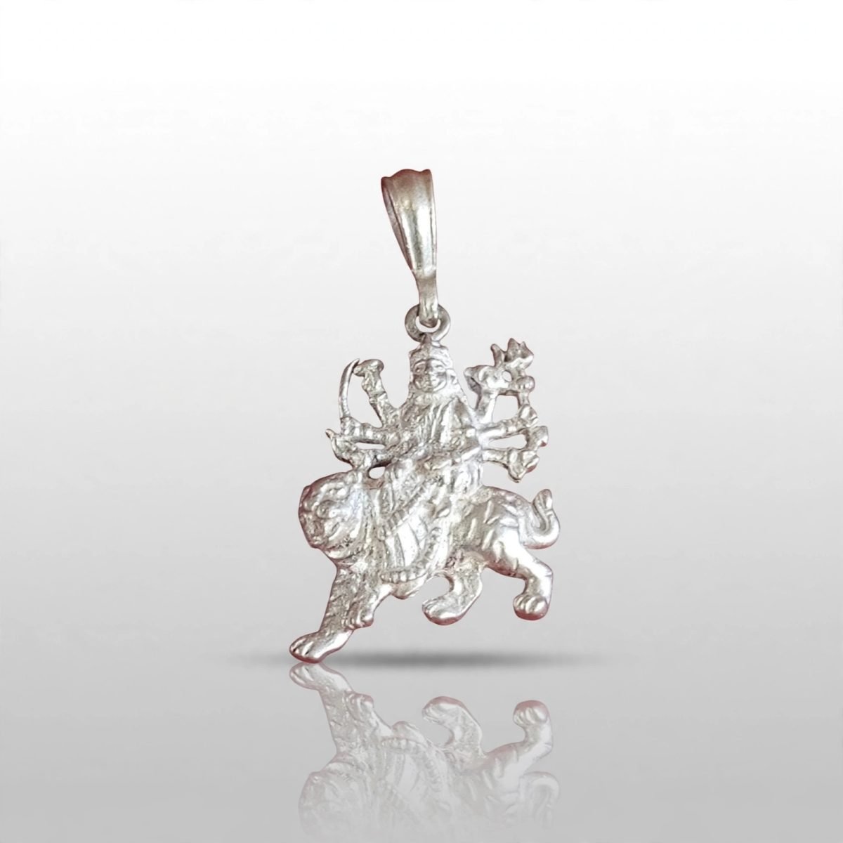 Divine Silver Goddess Durga Pendant