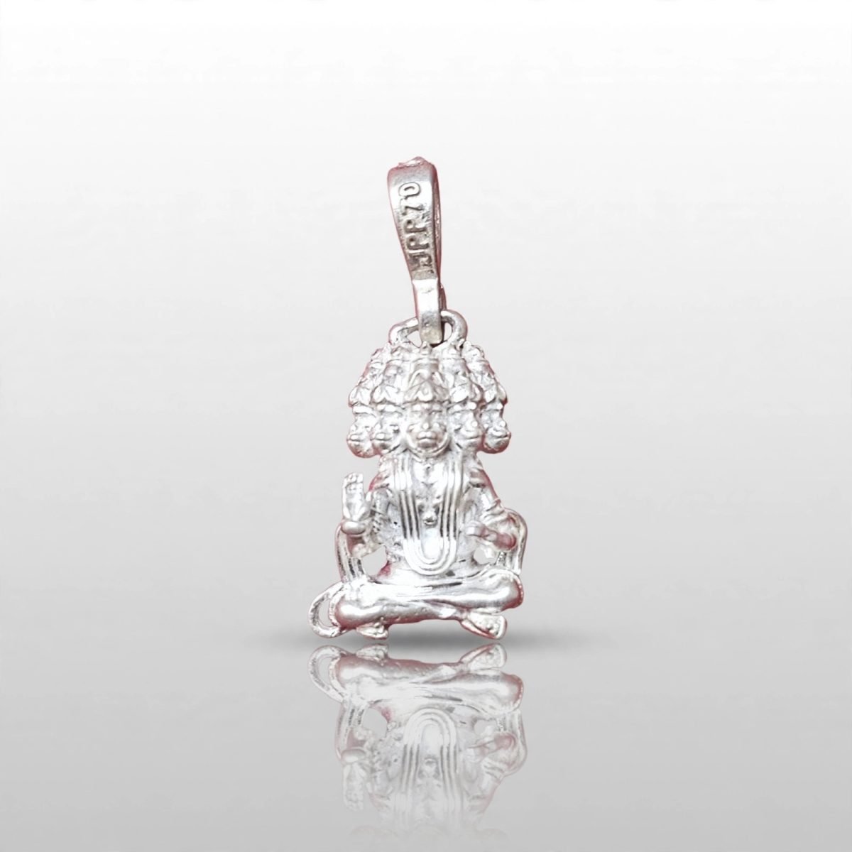 Divine Silver Panchamukhi Hanuman Seated Pendant
