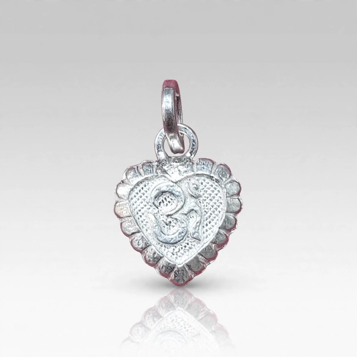 Sacred Silver Om Heart Pendant