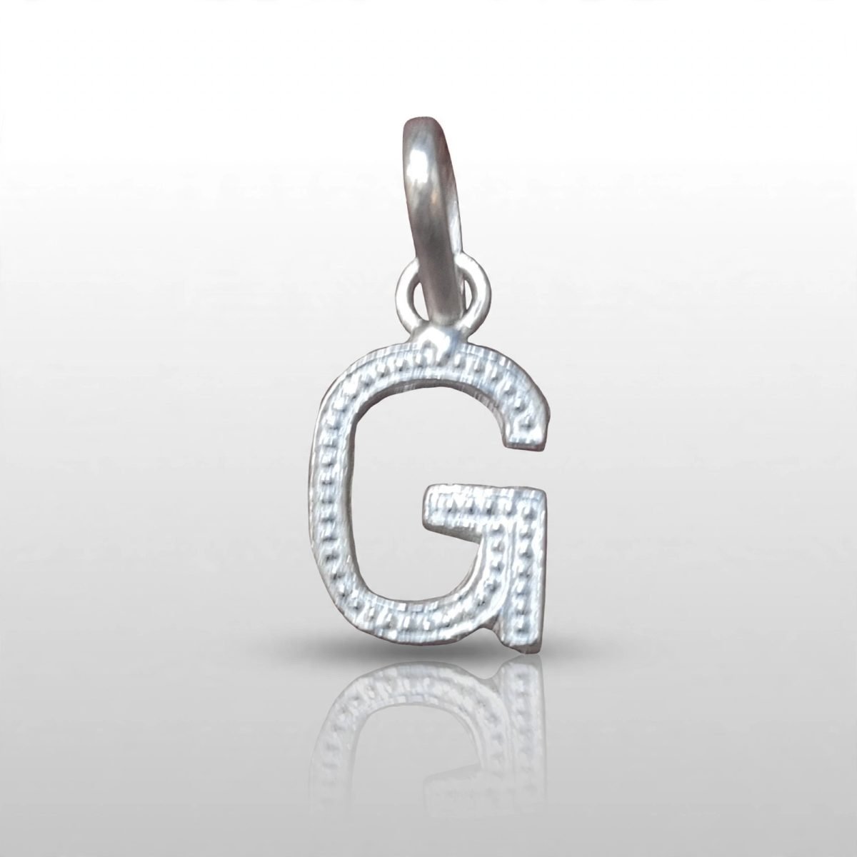 Textured Silver Letter "G" Initial Pendant
