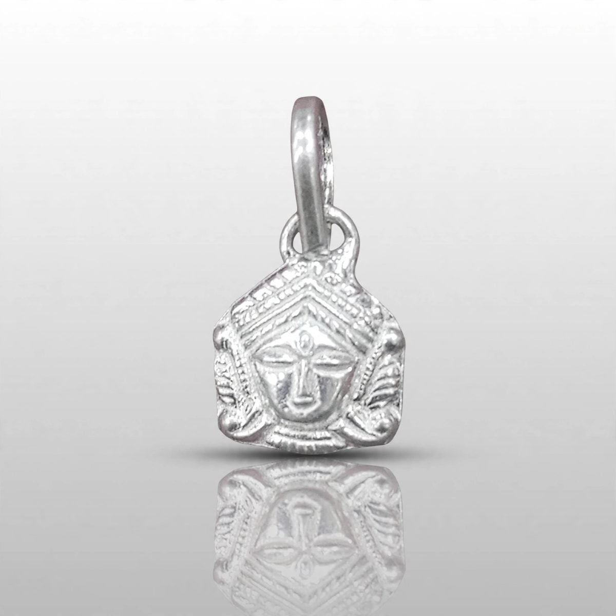 Divine Silver Goddess Durga / Kali Face Pendant