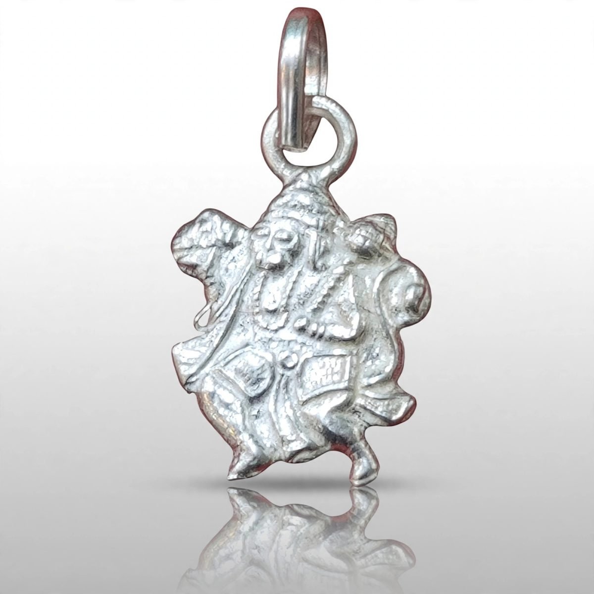 Sterling Silver Lord Hanuman Carved Figural Pendant