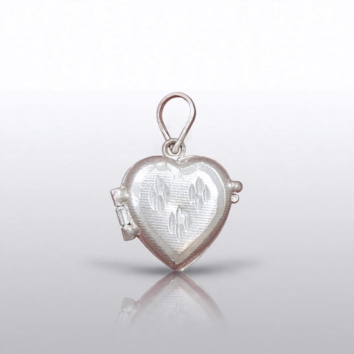 Sterling Silver Engraved Heart Locket Pendant