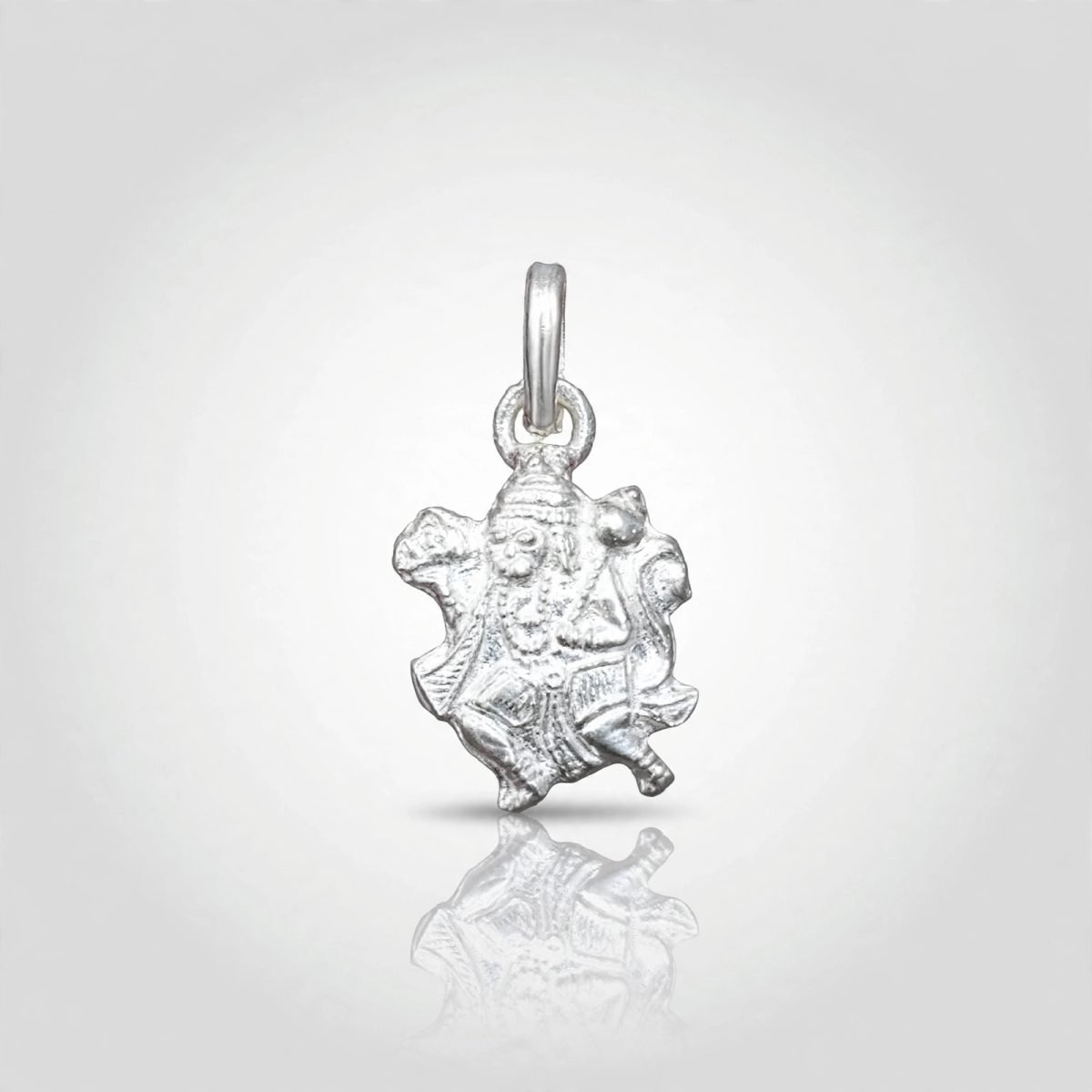 Sterling Silver Lord Hanuman Carved Figural Pendant