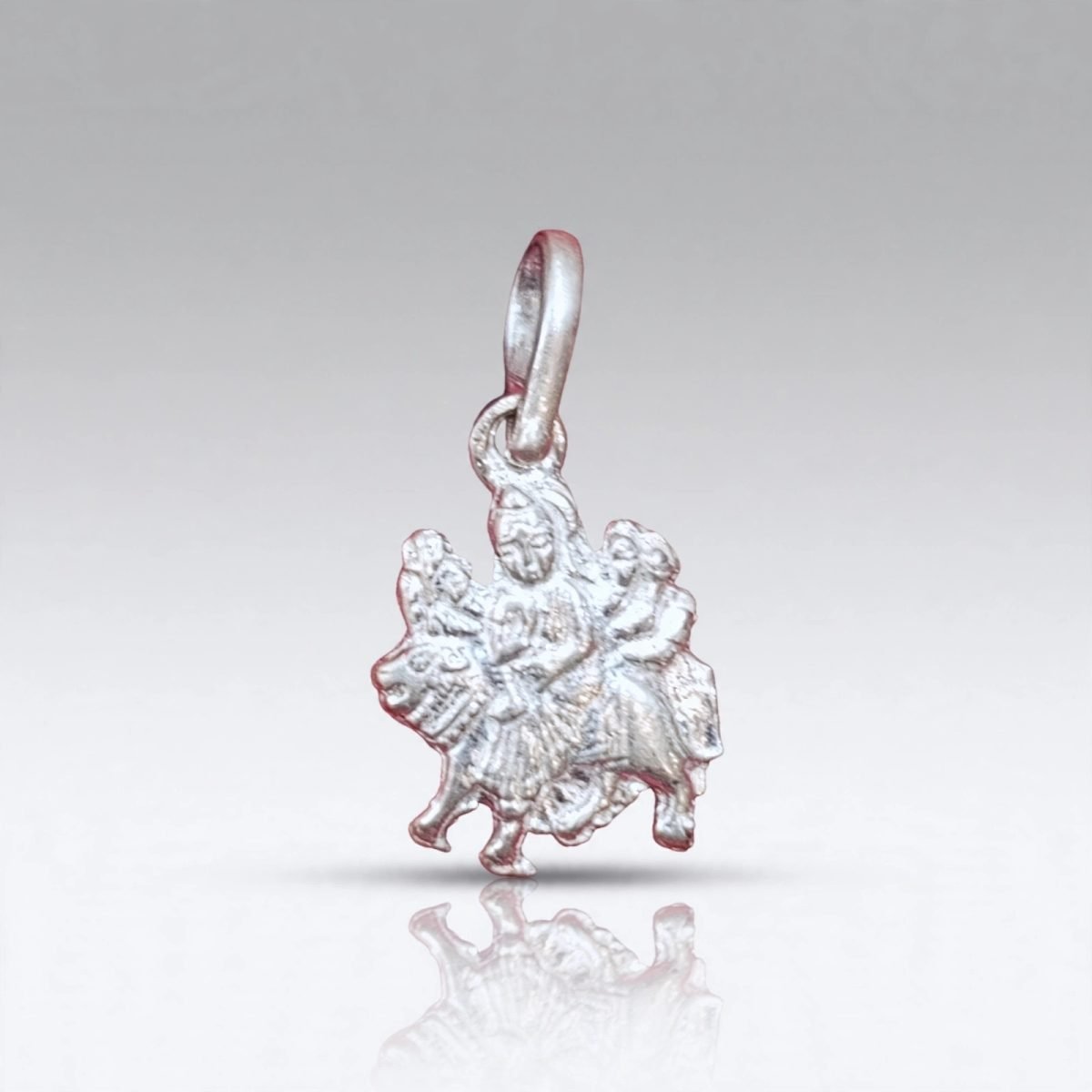 Divine Goddess Durga Silver Pendant