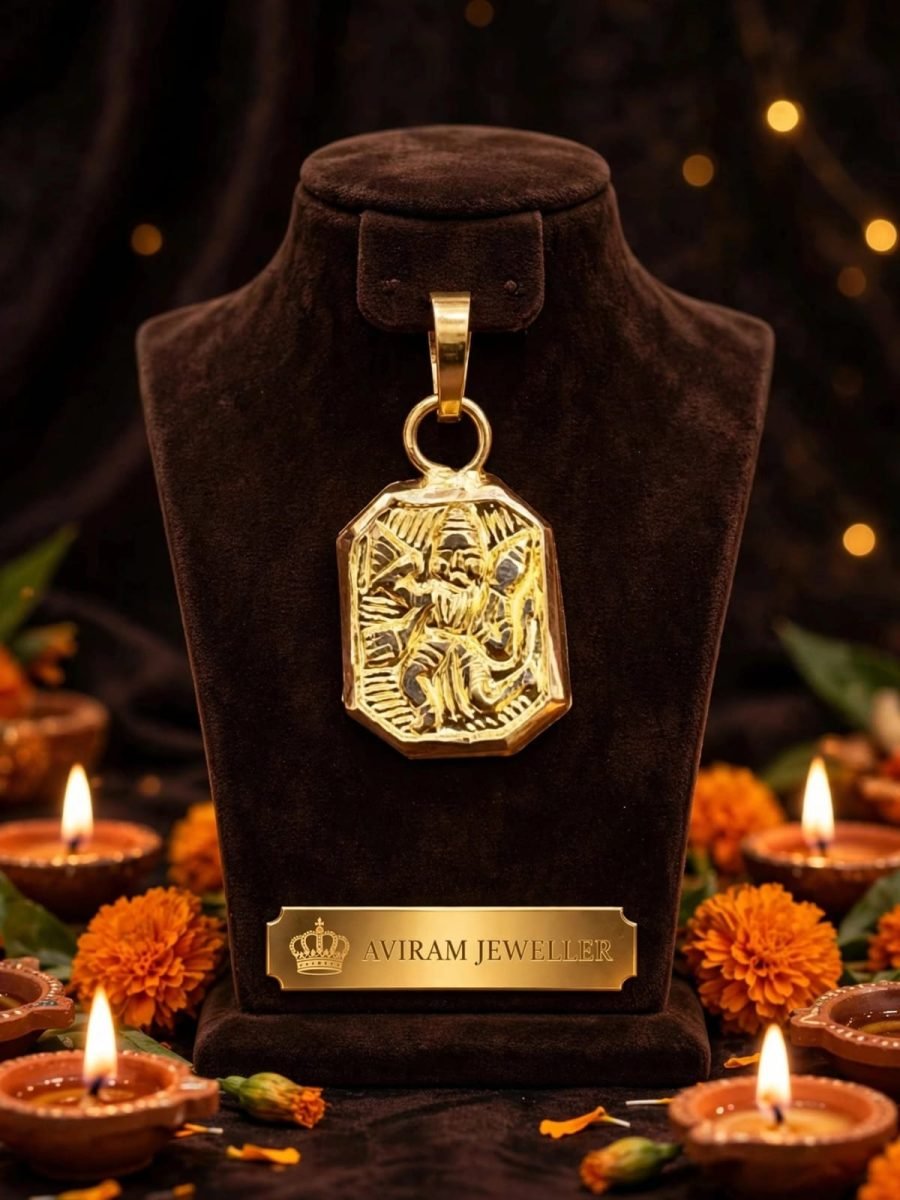 Traditional Gold Bajrangbali Hanuman Devotional Pendant