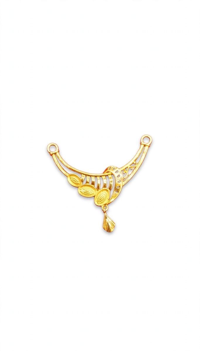 Curved Oval Motif Gold Mangalsutra Arc Pendant