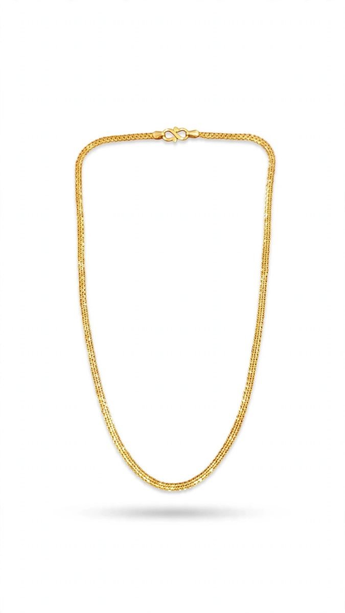 Intricate Woven Mesh Gold Chain