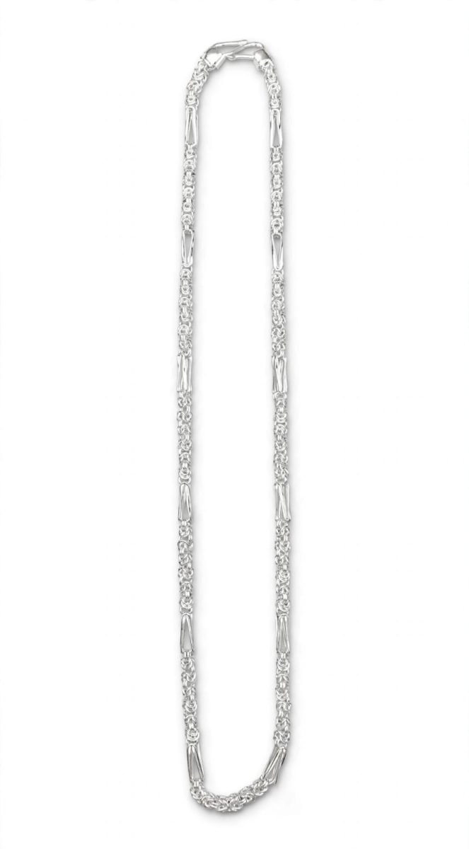 Textured Link Silver Chain