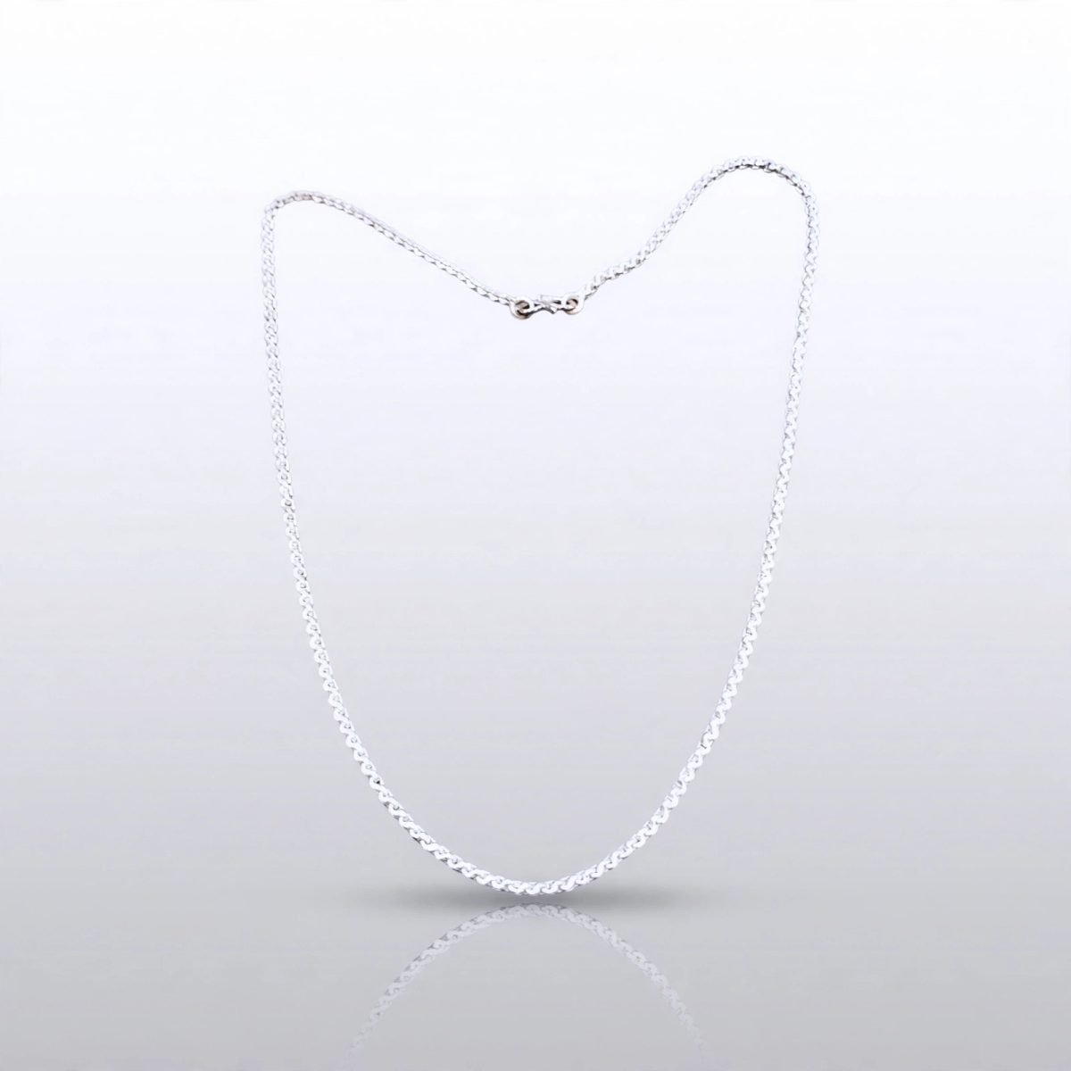 Diamond-Cut Wheat Chain Necklace in Sterling Silver