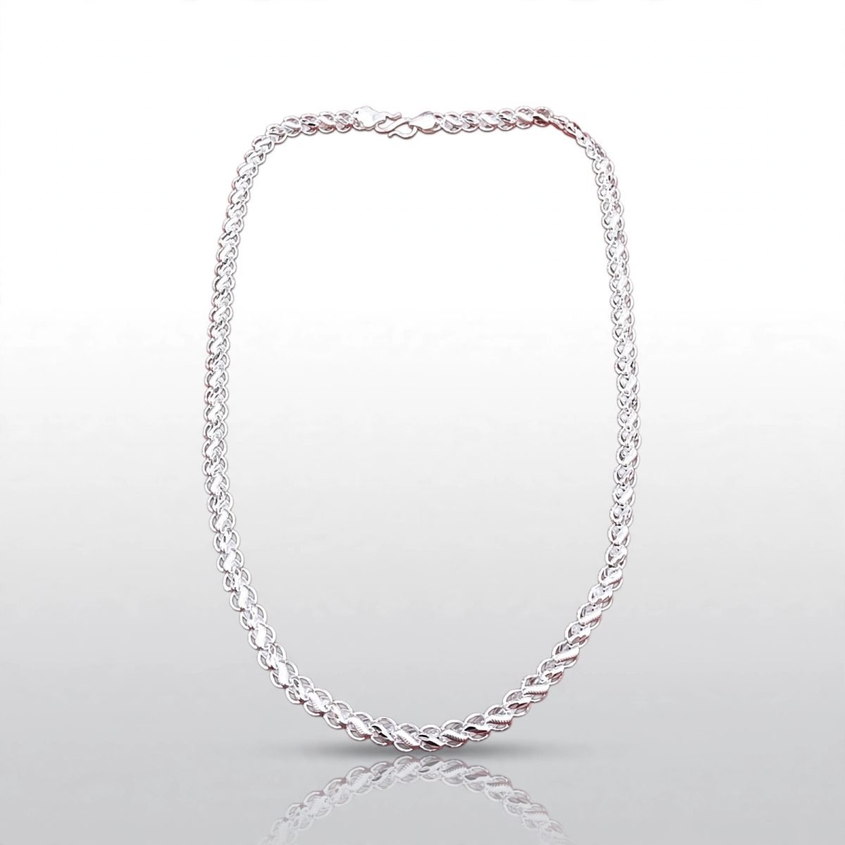 Sterling Silver Diamond-Cut Braided Rope / Wheat Link Chain