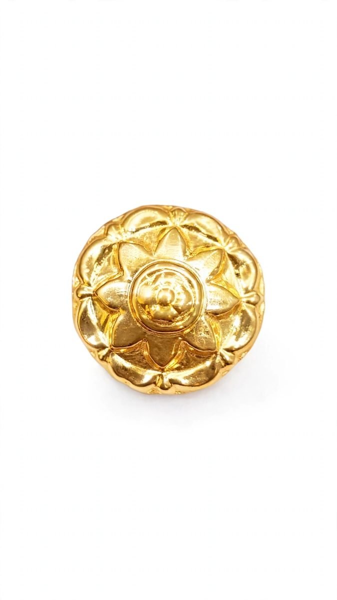 Traditional Floral Dome 22K Gold Pendant