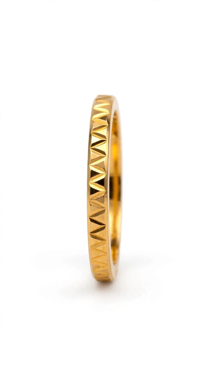 Geometric Chevron Diamond-Cut Sleek 18K Gold-Plated