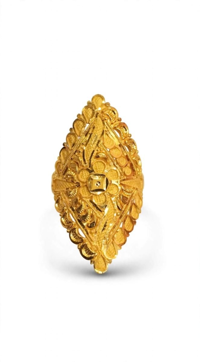 Majestic Marquise Filigree Gold Statement Ring