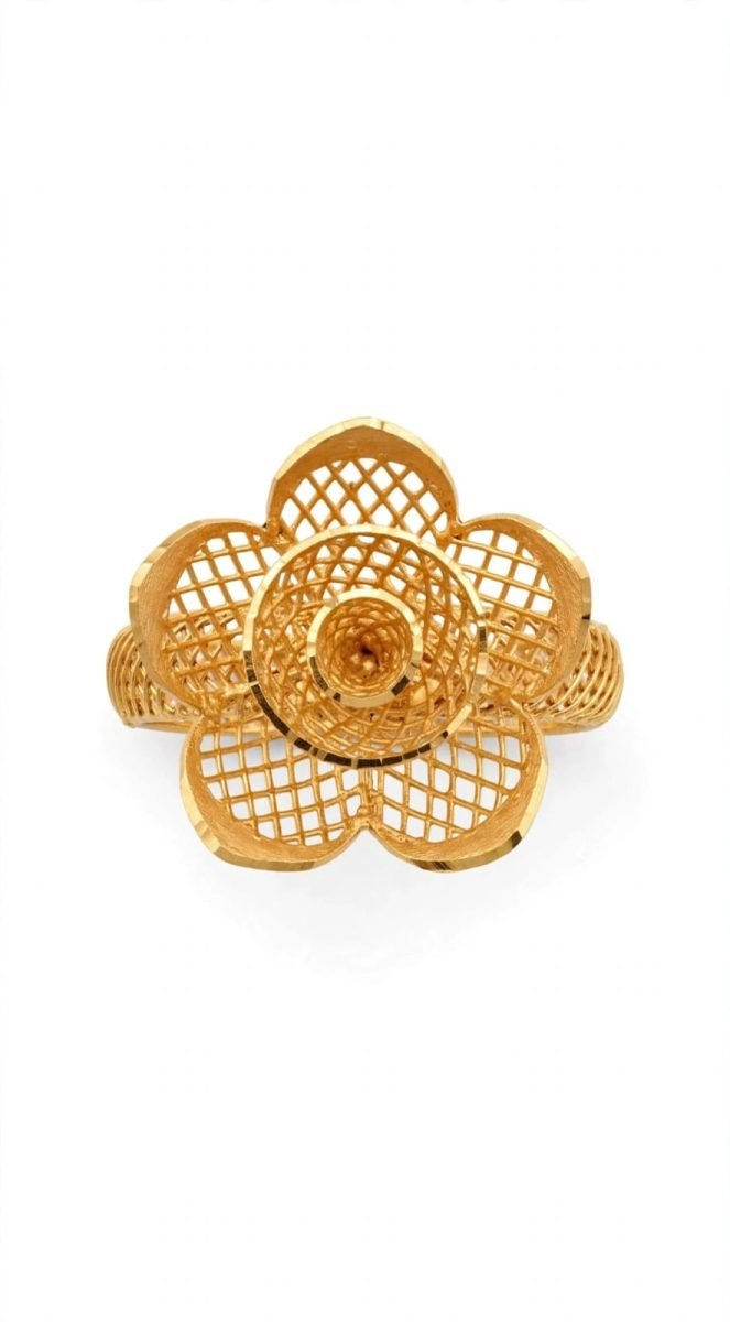 Blooming Rose Mesh Gold Ring