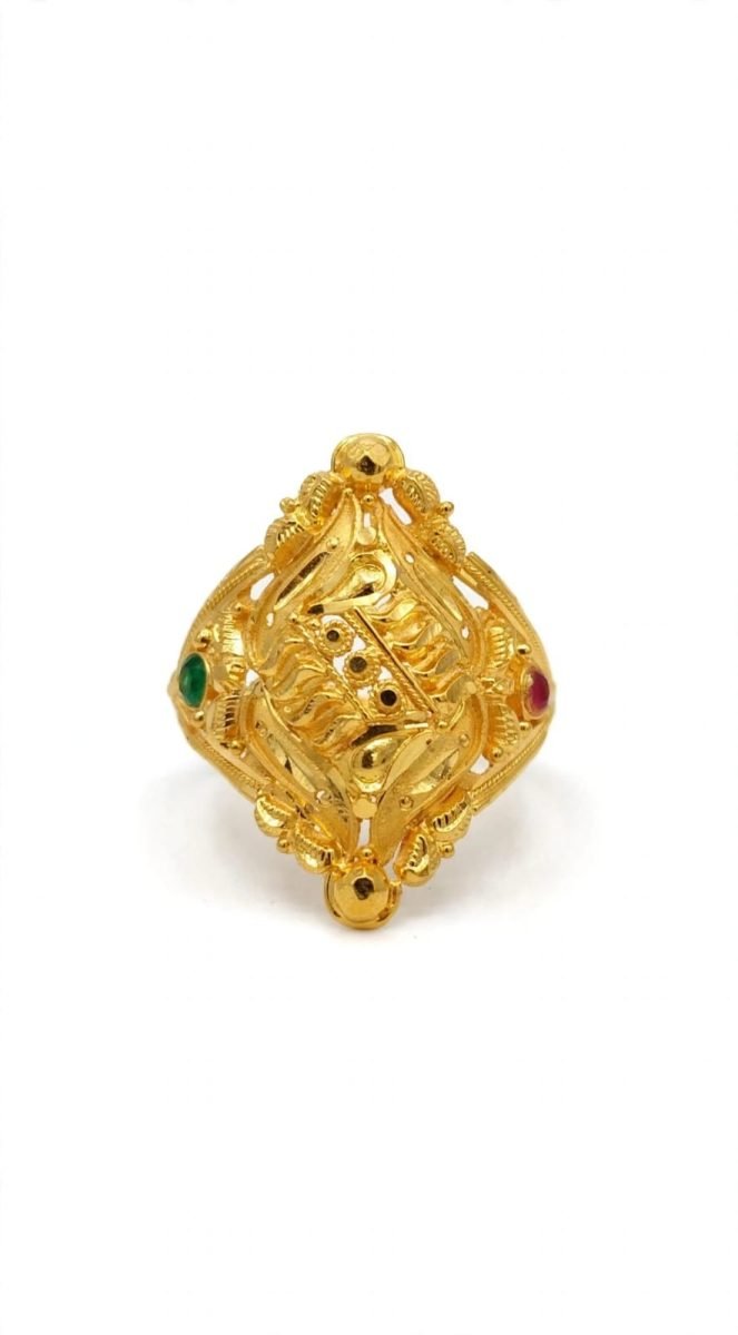 Royal Filigree Marquise Gold Statement Ring